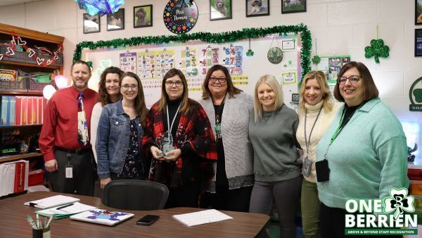 Mrs. Thomas award presentation with Sylvester Title 1 Team and Administration
