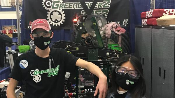 GreengineerZ team members with robot
