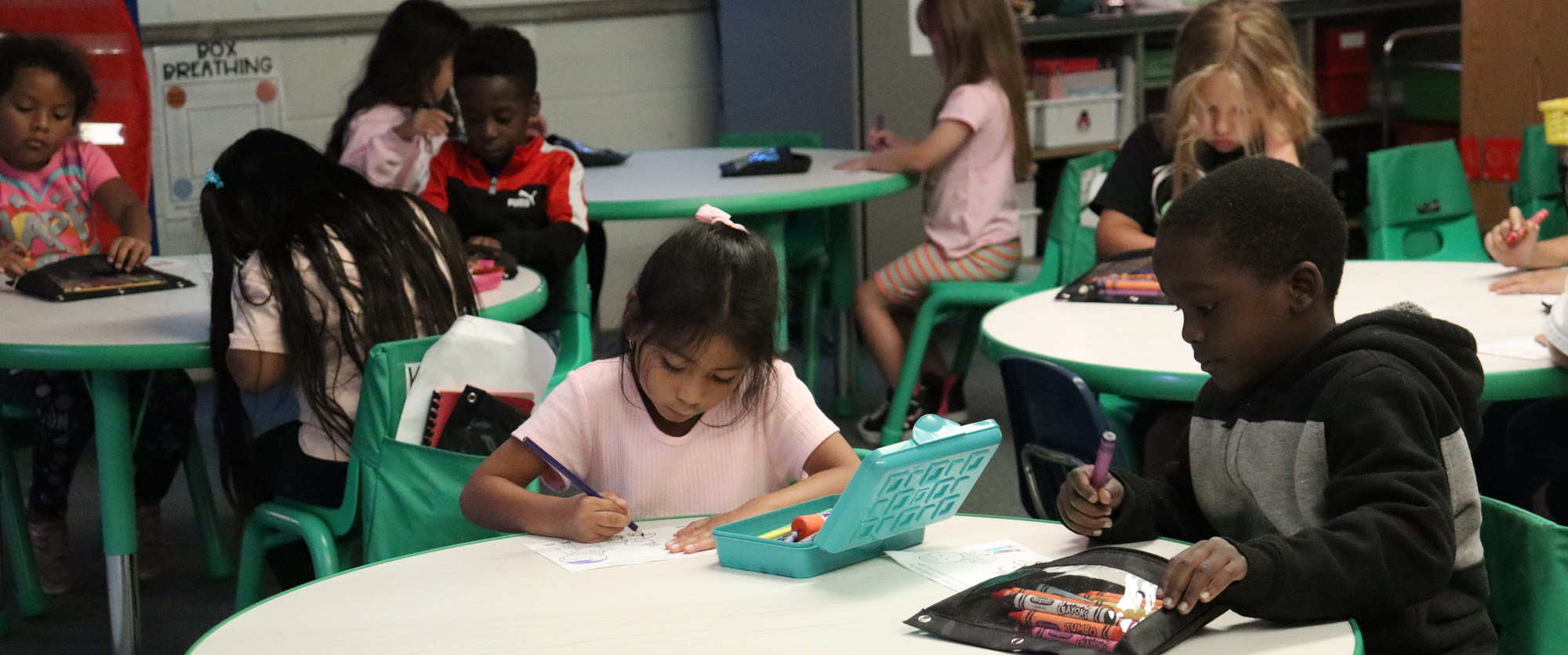 Kindergarten students engage in learning at Mars Elementary