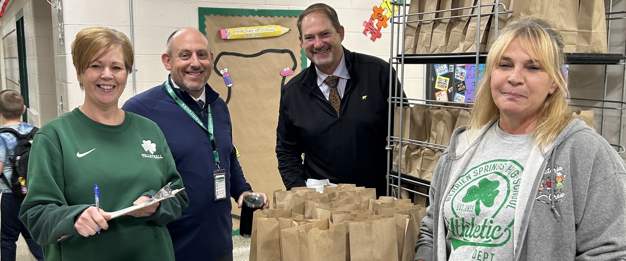Mars Elementary Food Services staff and district leadership greet students every morning with breakfast.