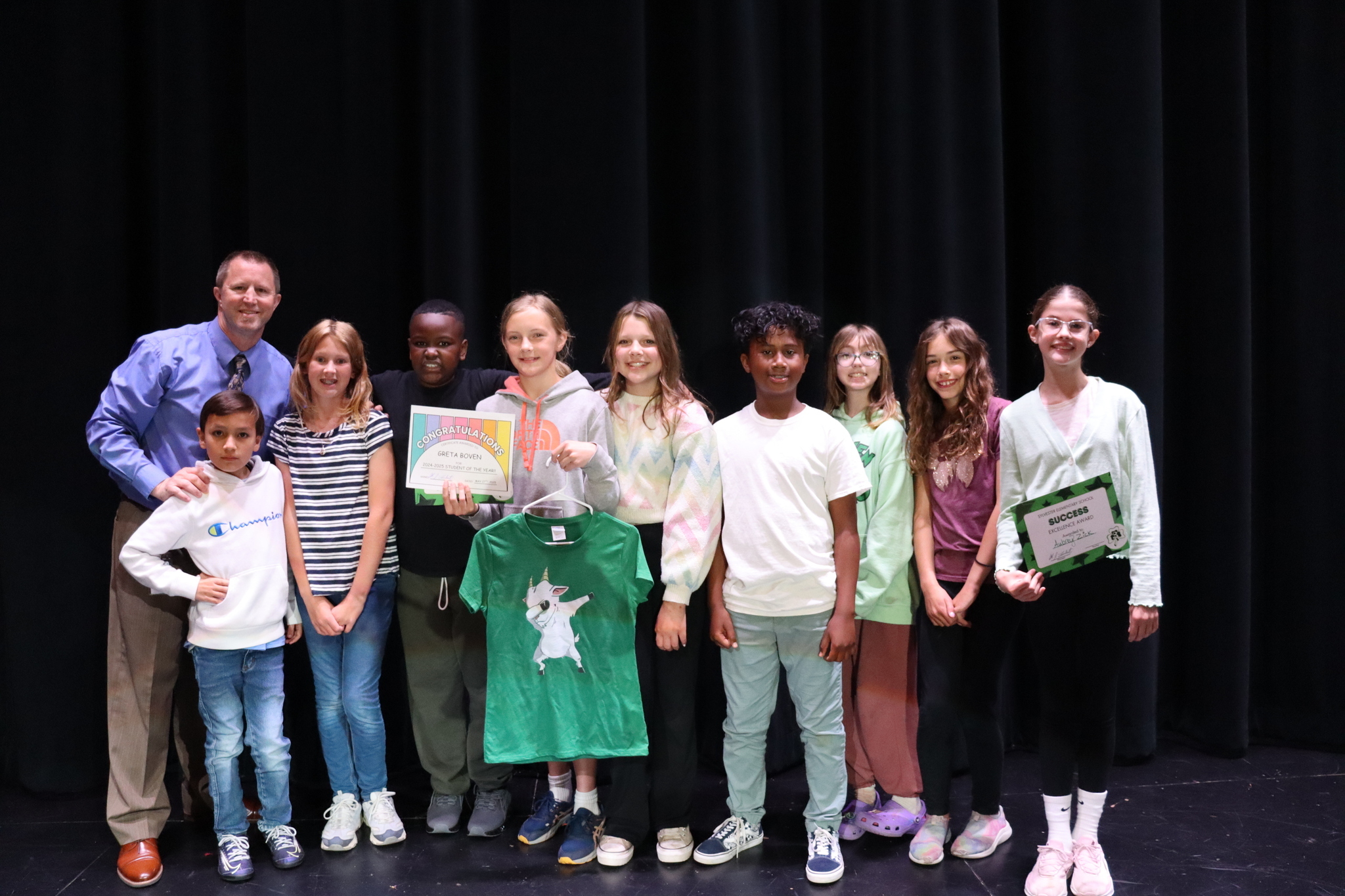 Sylvster Elementary Students of the Month honoring Sylvester's Student of the Year