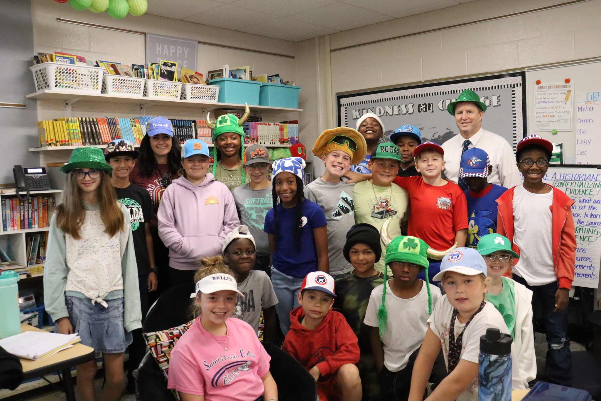 5th Grade students celebrate Hat Day during Homecoming Week