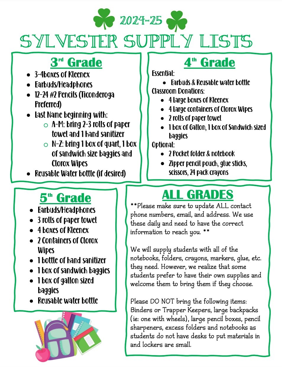 School Supply List