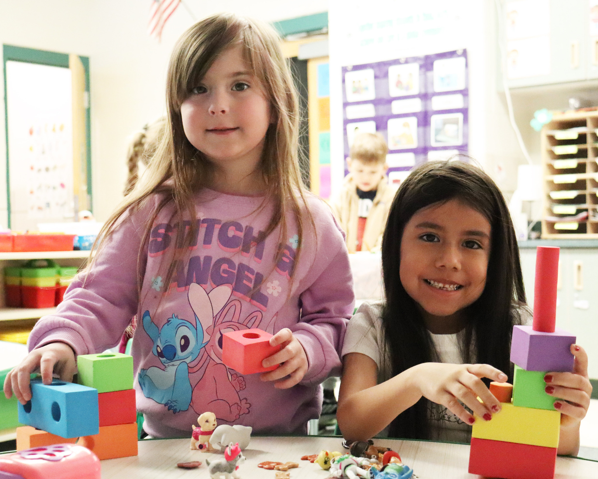 Mrs. Hoffman is joined by her Kindergarten students.